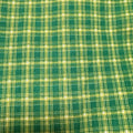 Vintage 70s Joseph Goldinger Green Plaid Knit Fabric 2 Yds Tartan Apparel