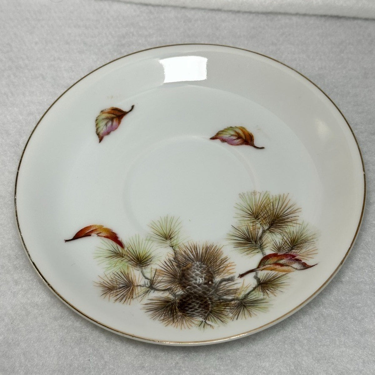 Vintage Gem China Japan Pinecone Teacups Saucers Plates Sugar Bowl Set