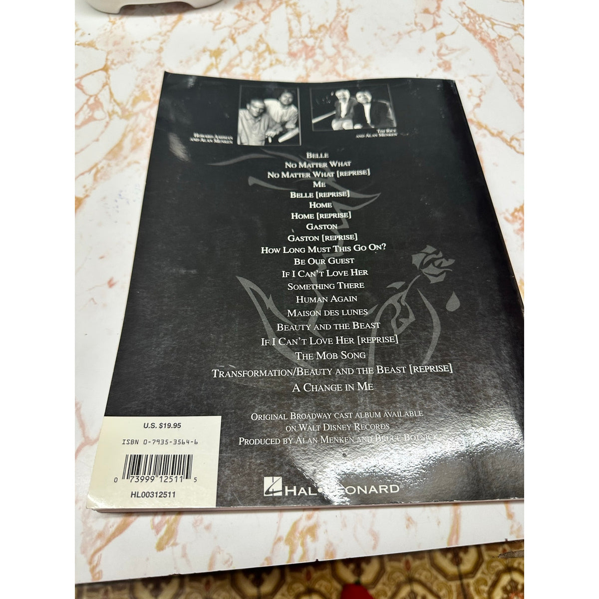 Beauty & The Beast Broadway Musical Vocal Selections Sheet Music Book 1994