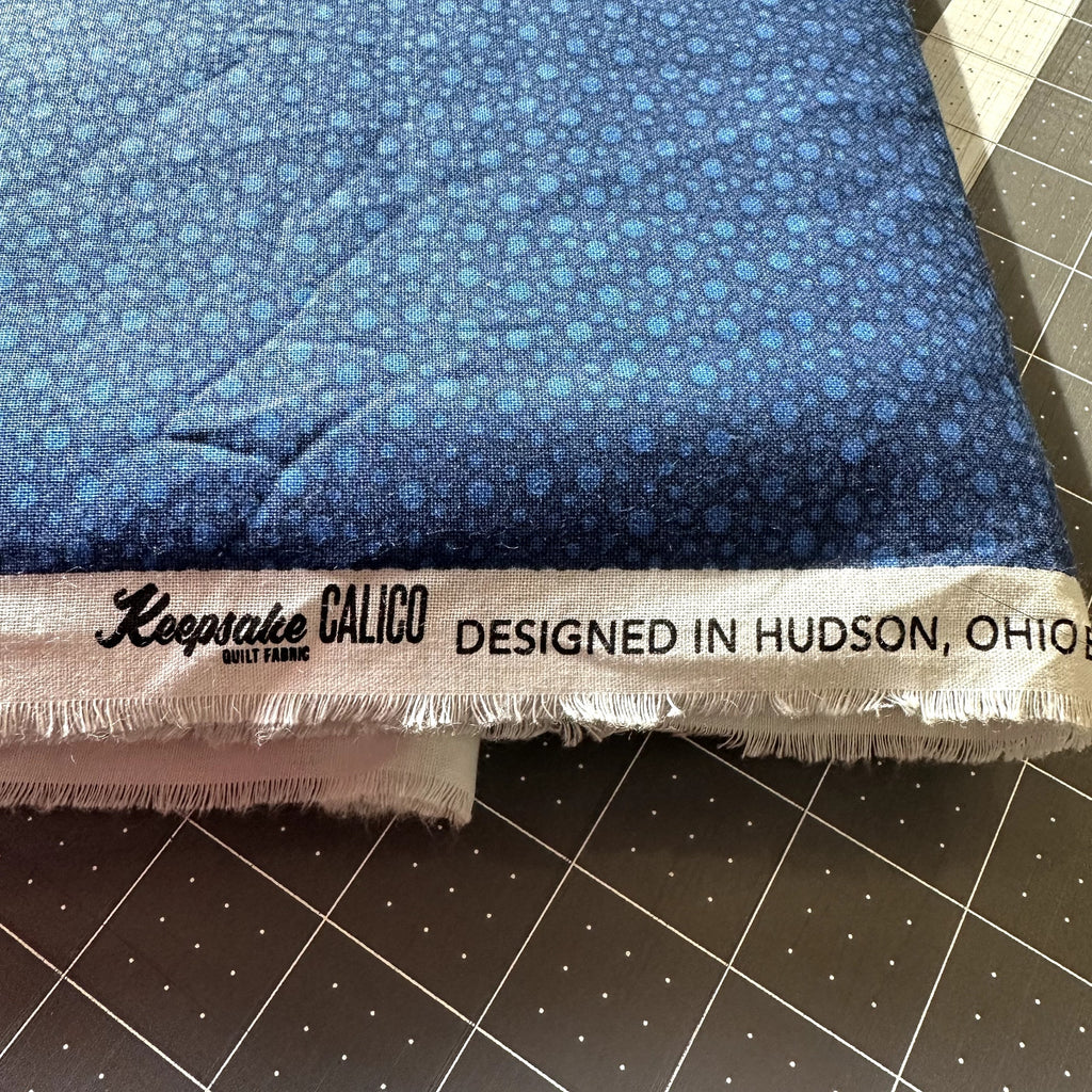 Joann Keepsake Calico Blue Dot Blender Quilting Cotton Fabric By The 1/2 Yard