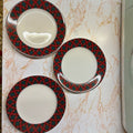 VTG Sasaki Tartan Plaid Christmas Dessert Plates Set of 3 Charles Roberts Japan