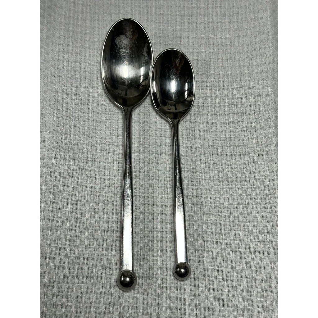 Set (2) Sasaki Orbit by Ward Bennett Oval/Teaspoon Vintage Stainless Japan MCM