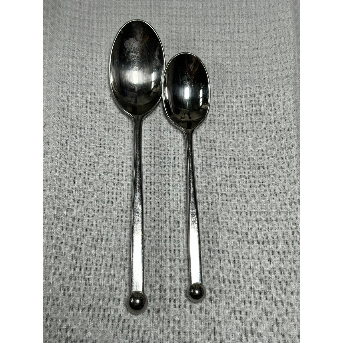 Set (2) Sasaki Orbit by Ward Bennett Oval/Teaspoon Vintage Stainless Japan MCM