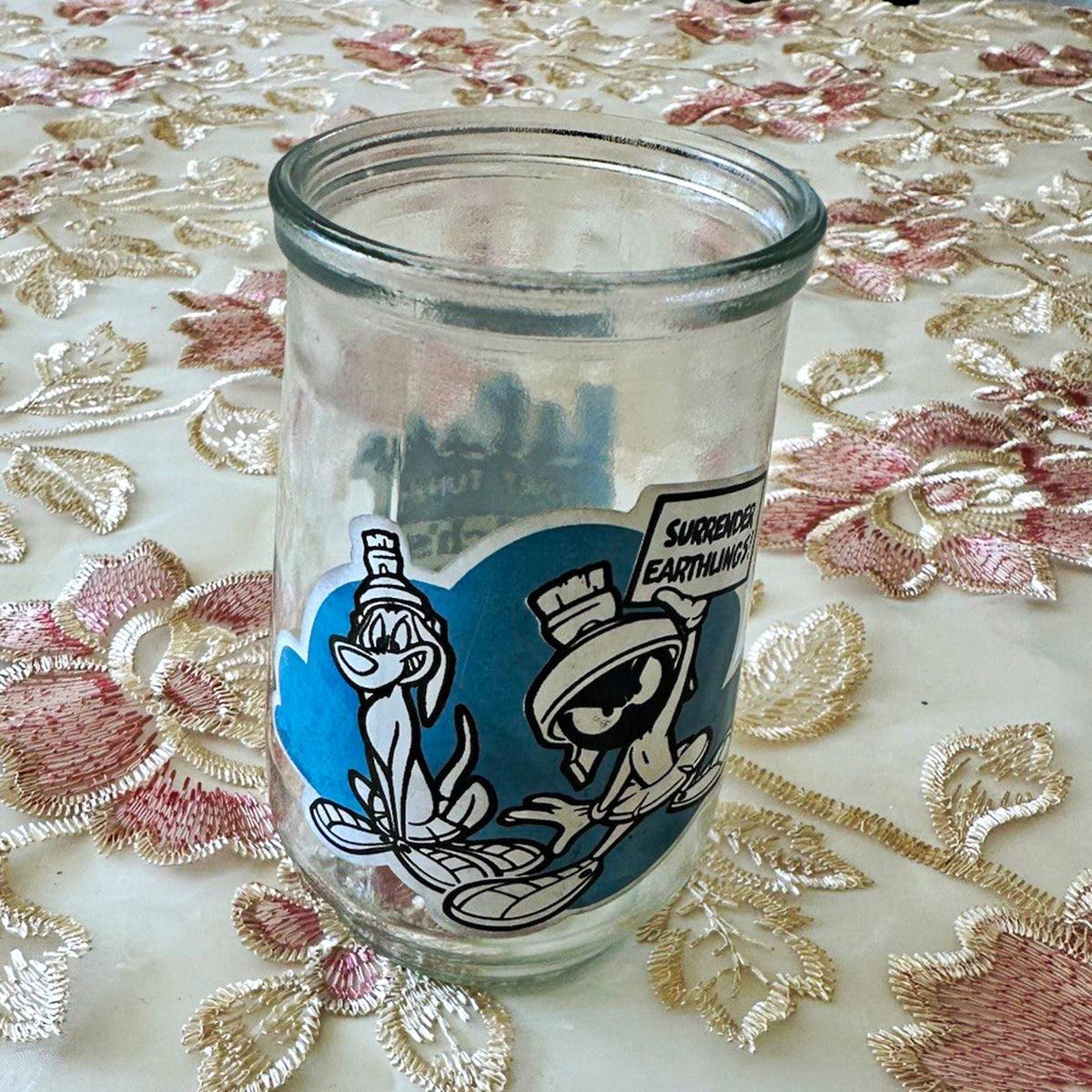 Vintage 1995 Welch's Looney Tunes Marvin the Martian K-9 Jelly Jar Glass