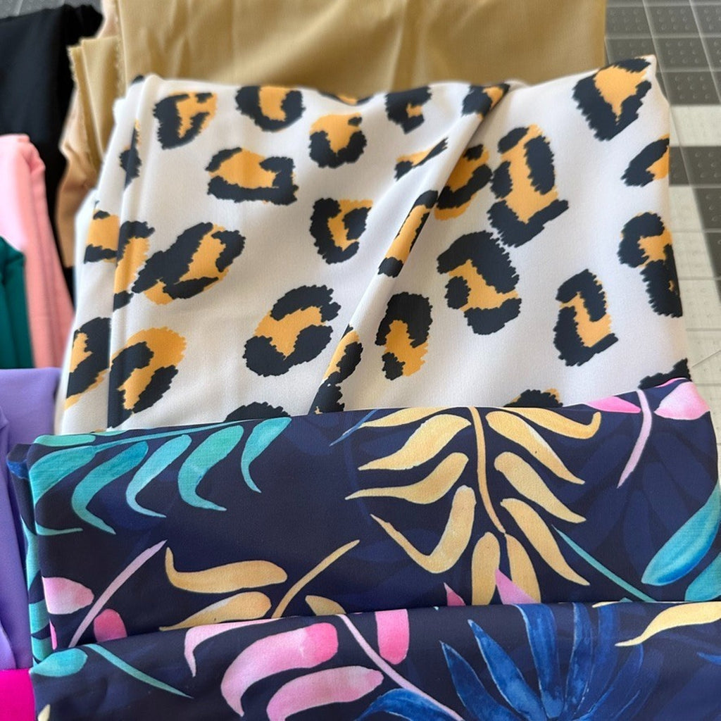 Huge Swimwear & Bathing Suit Stretch Nylon Fabric Lot – 7+ Yards + 8 lbs Scraps