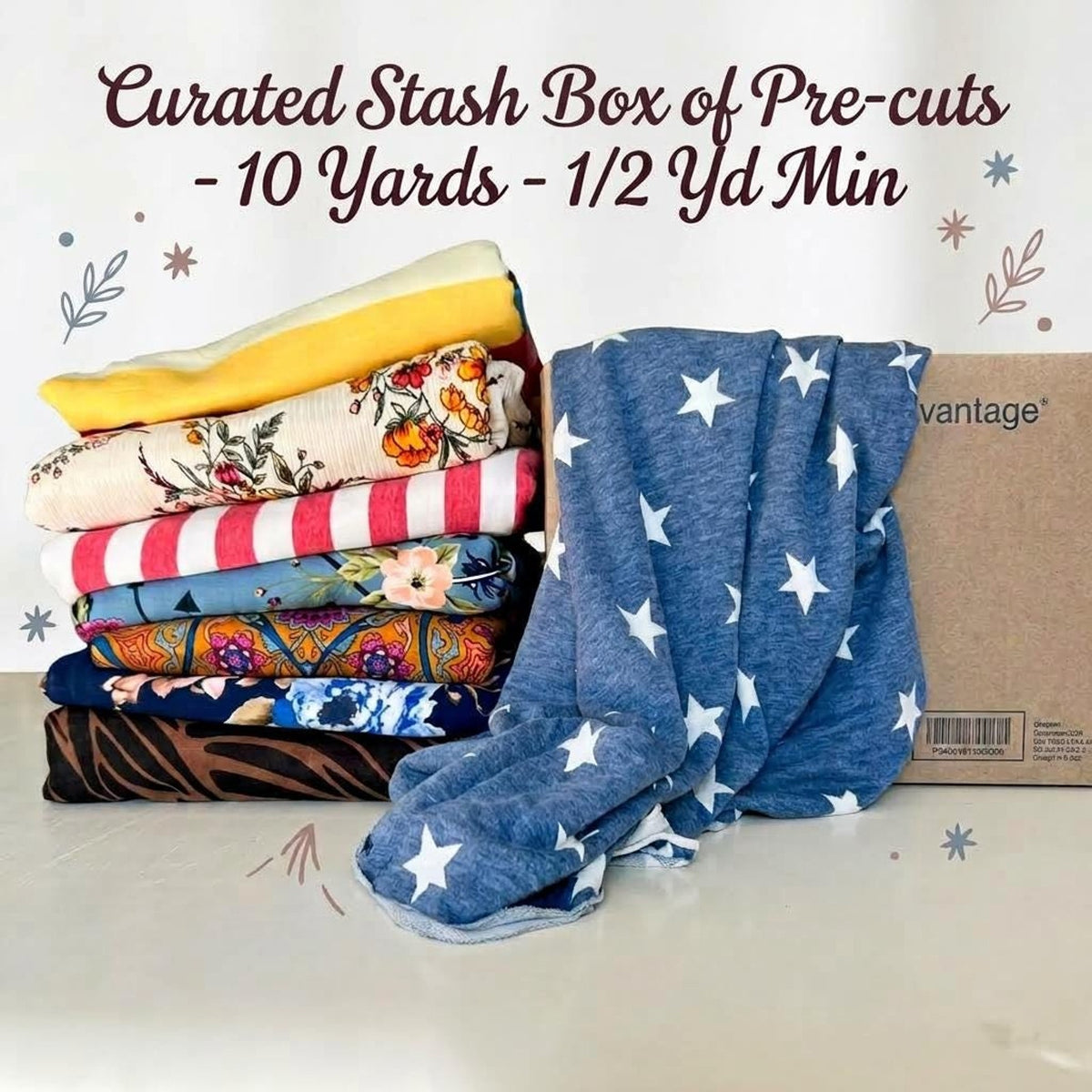 10Y Knit Fabric Curated Stash Box | Jersey Stretch Apparel Bundle | Pre-cut Sampler