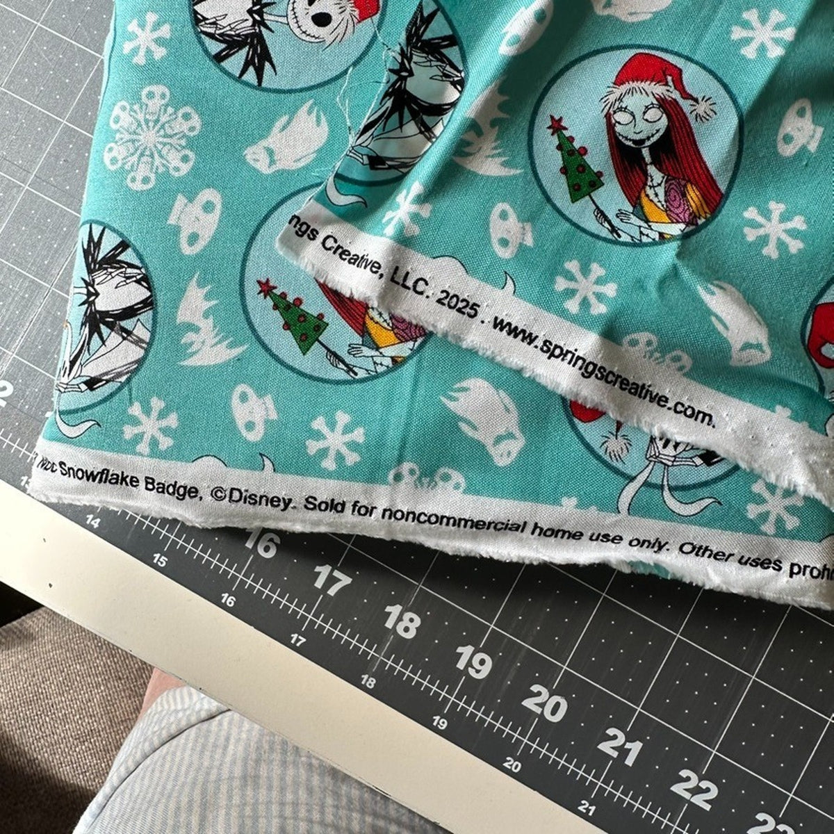 Disney Nightmare Before Christmas Fabric by the 1/2 Yard, Blue, Springs Creative