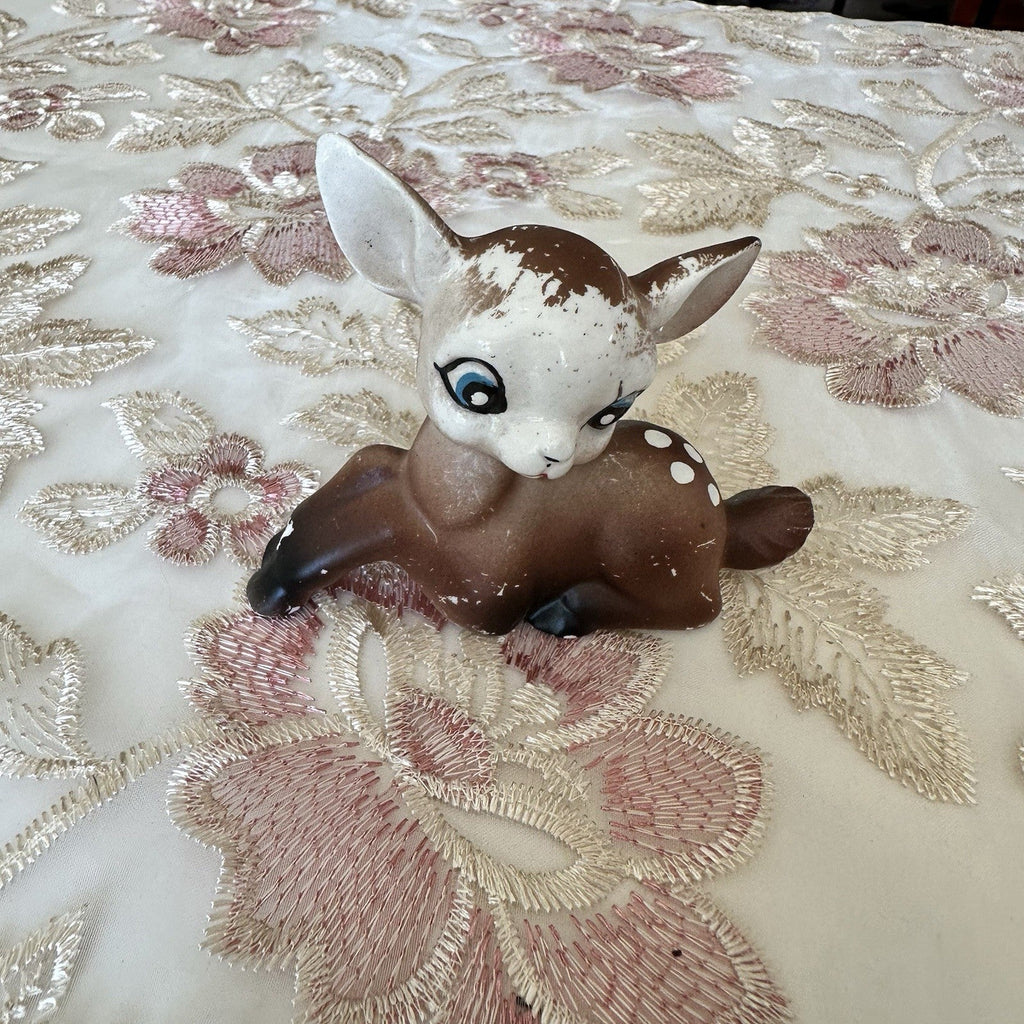 Vintage Ceramic Nara Style Fawn Figurine, Made in Japan, MCM Kitsch Deer