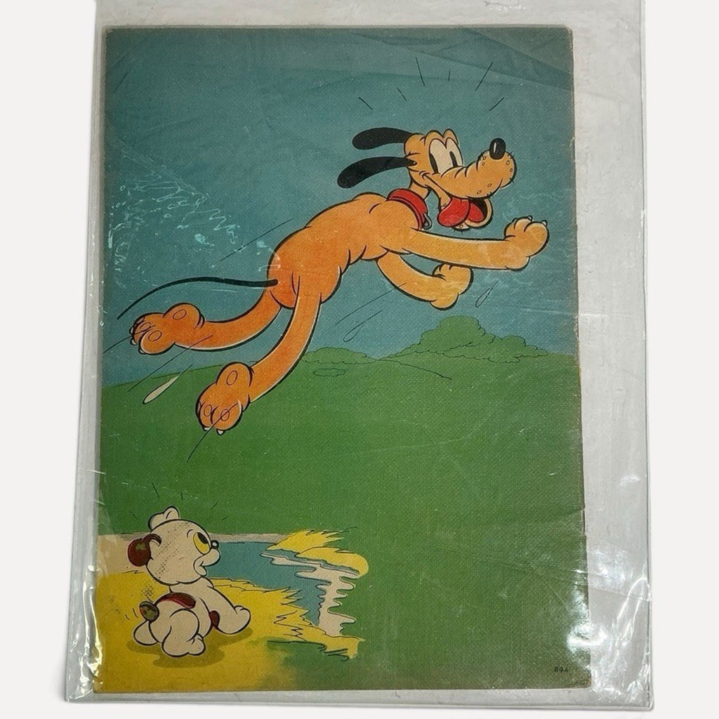 RARE VTG 1937 Pluto the Pup A Walt Disney Picture Story Book #894 Whitman Linen