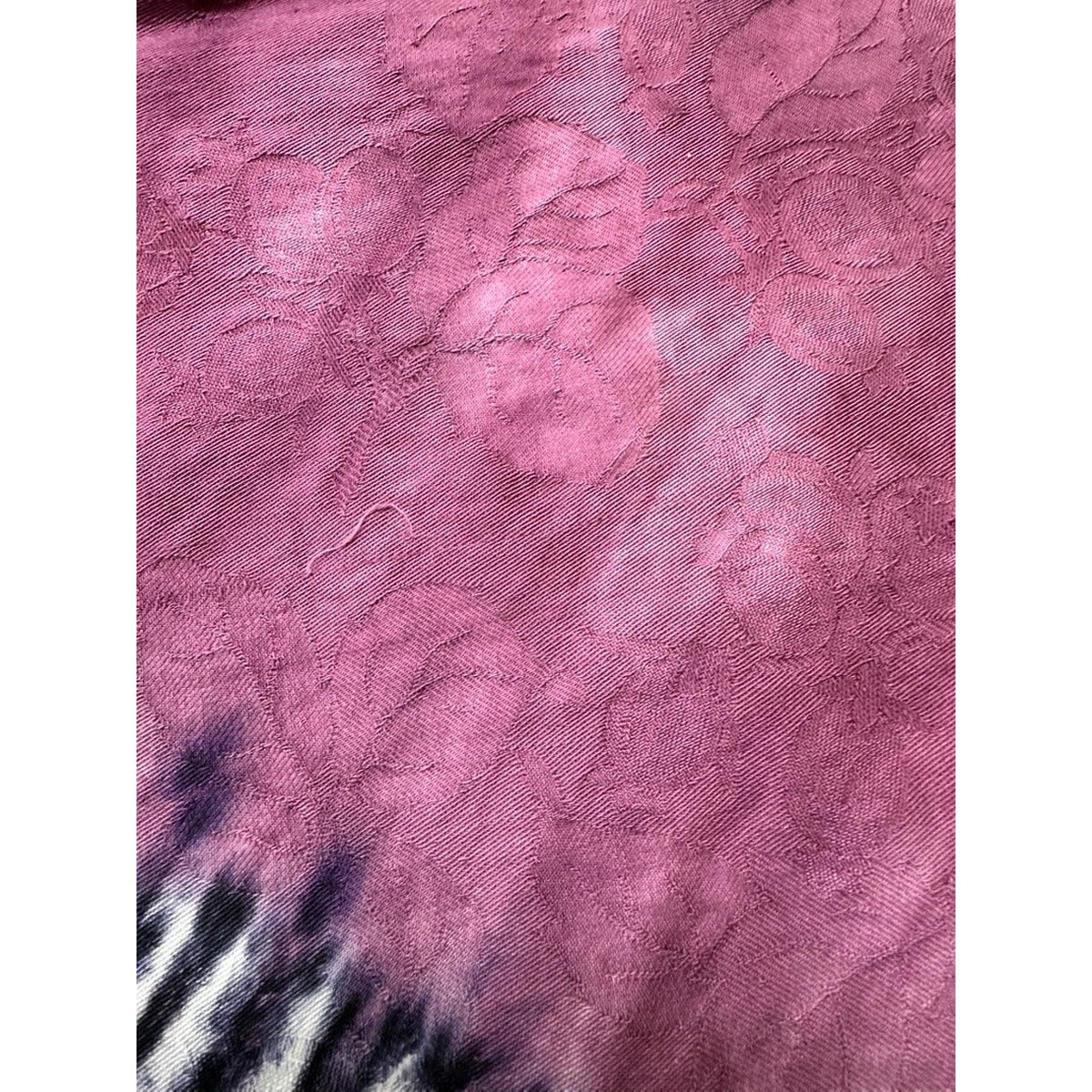 VTG Japanese Hand Dyed Shibori Floral Damask 66”x 48” Large Decorative Cloth