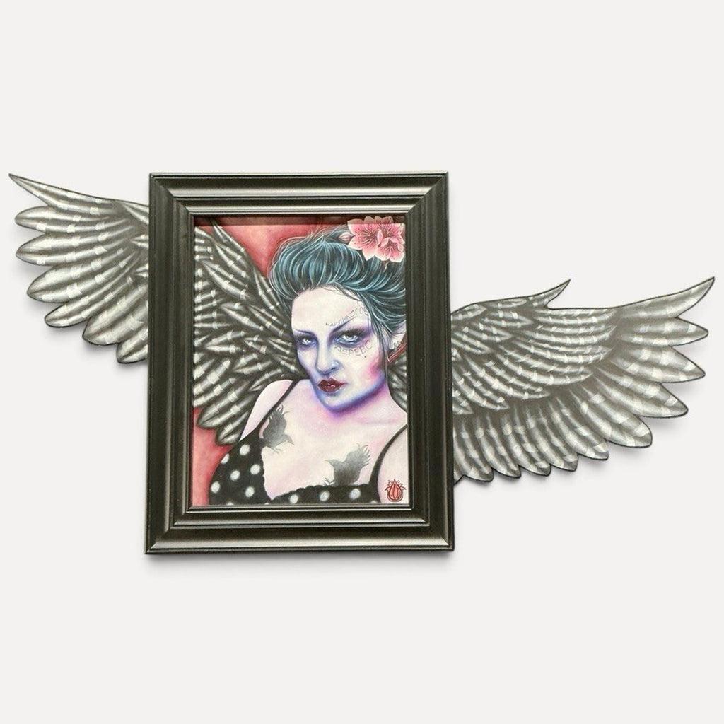 Original Signed 2012 Jenny Dayton "Blackeye Bonsai" 15.25x30.5" Acrylic on Wood