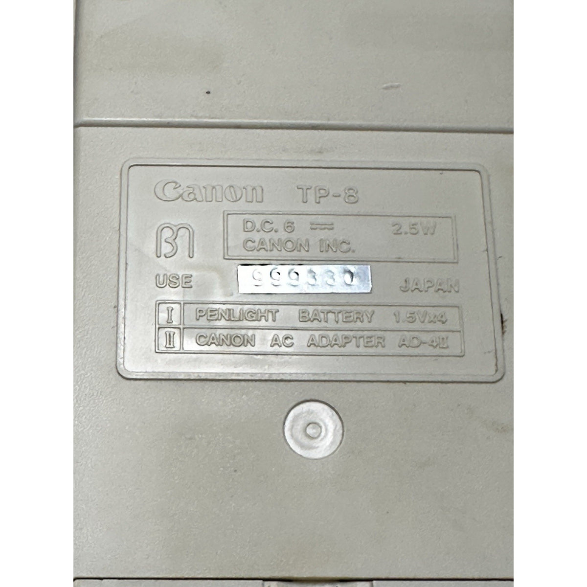 Working Canon TP-8 Pocket Printing Calculator, Small Keys/Display, Battery