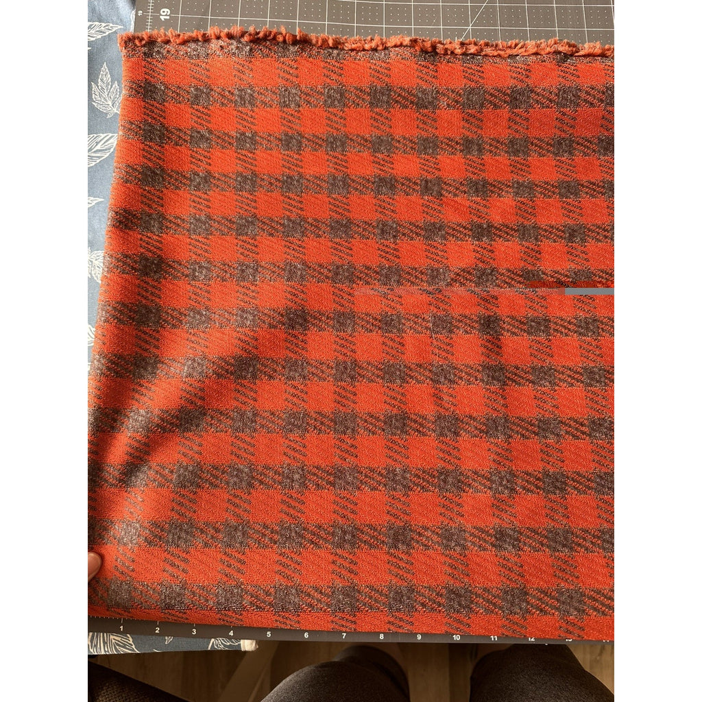 Wool Jacquard Knit Coating Fabric Plaid 72" Wide 2 Y Heavyweight Coat Jacket
