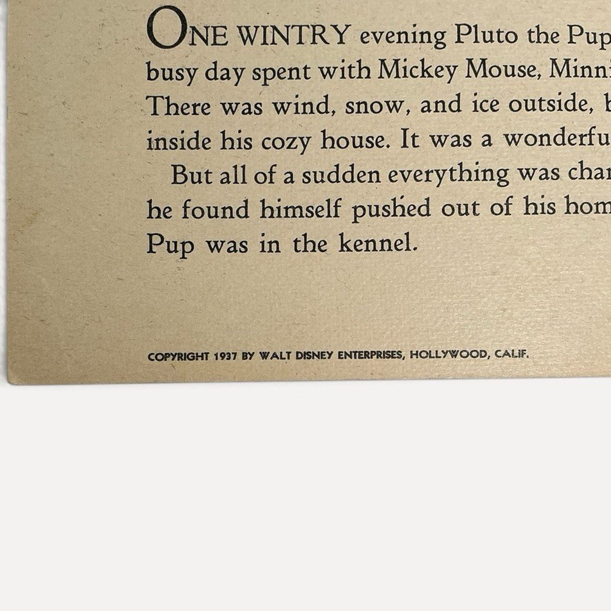 RARE VTG 1937 Pluto the Pup A Walt Disney Picture Story Book #894 Whitman Linen