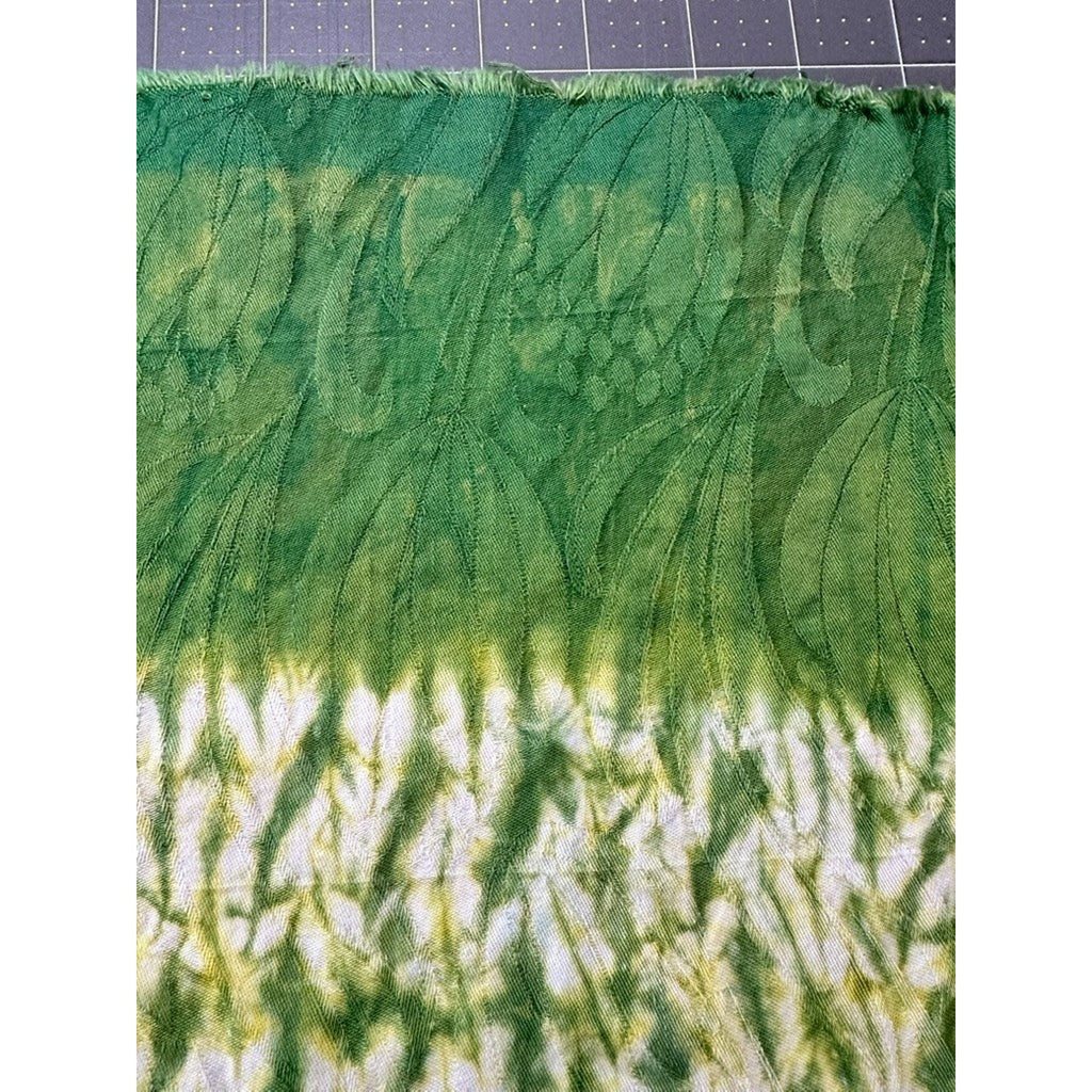VTG Japanese Green Shibori Jacquard Fabric Panel – 2.5 Yds x 28" Wide (As-Is)