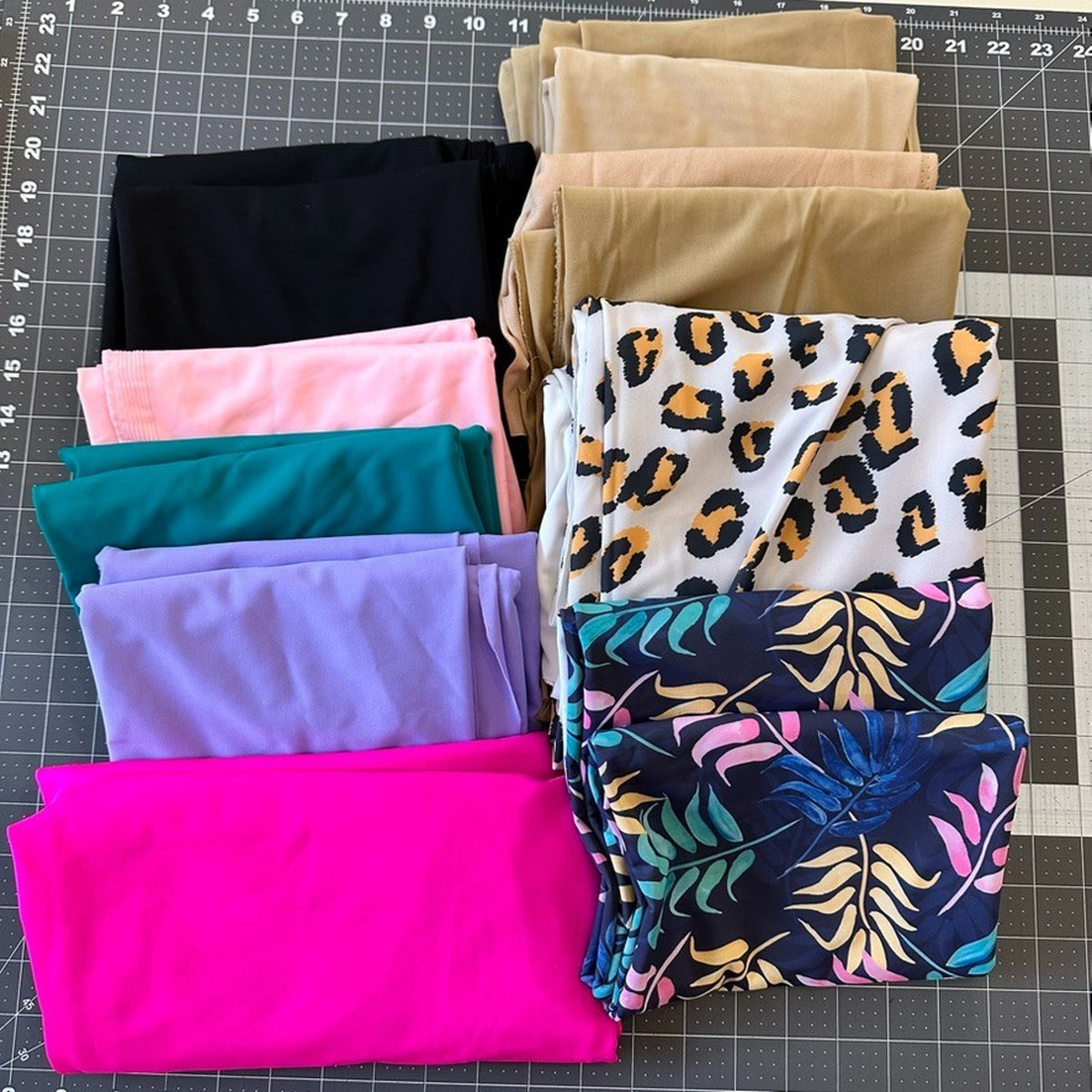 Huge Swimwear & Bathing Suit Stretch Nylon Fabric Lot – 7+ Yards + 8 lbs Scraps