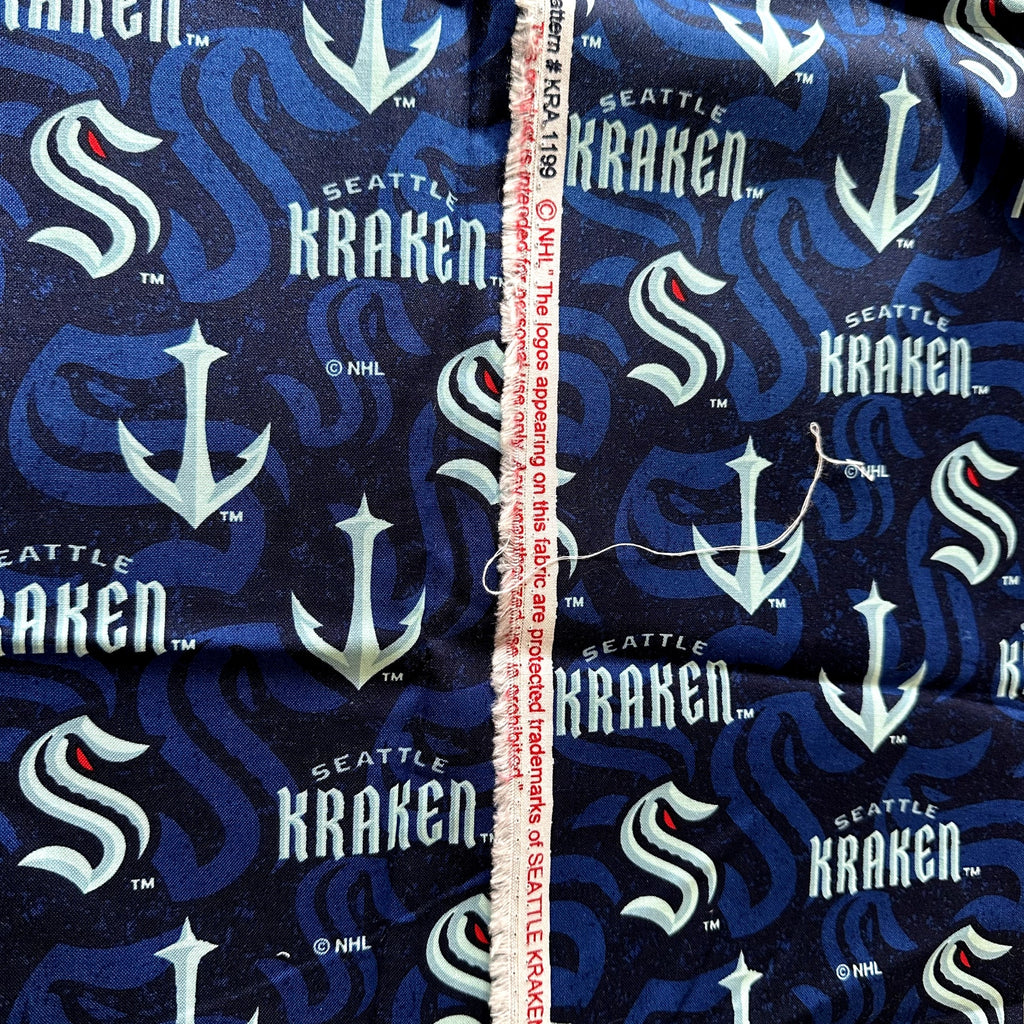 NHL Seattle Kraken Tone on Tone Cotton Fabric By The Half Yard 1199-KRA Hockey