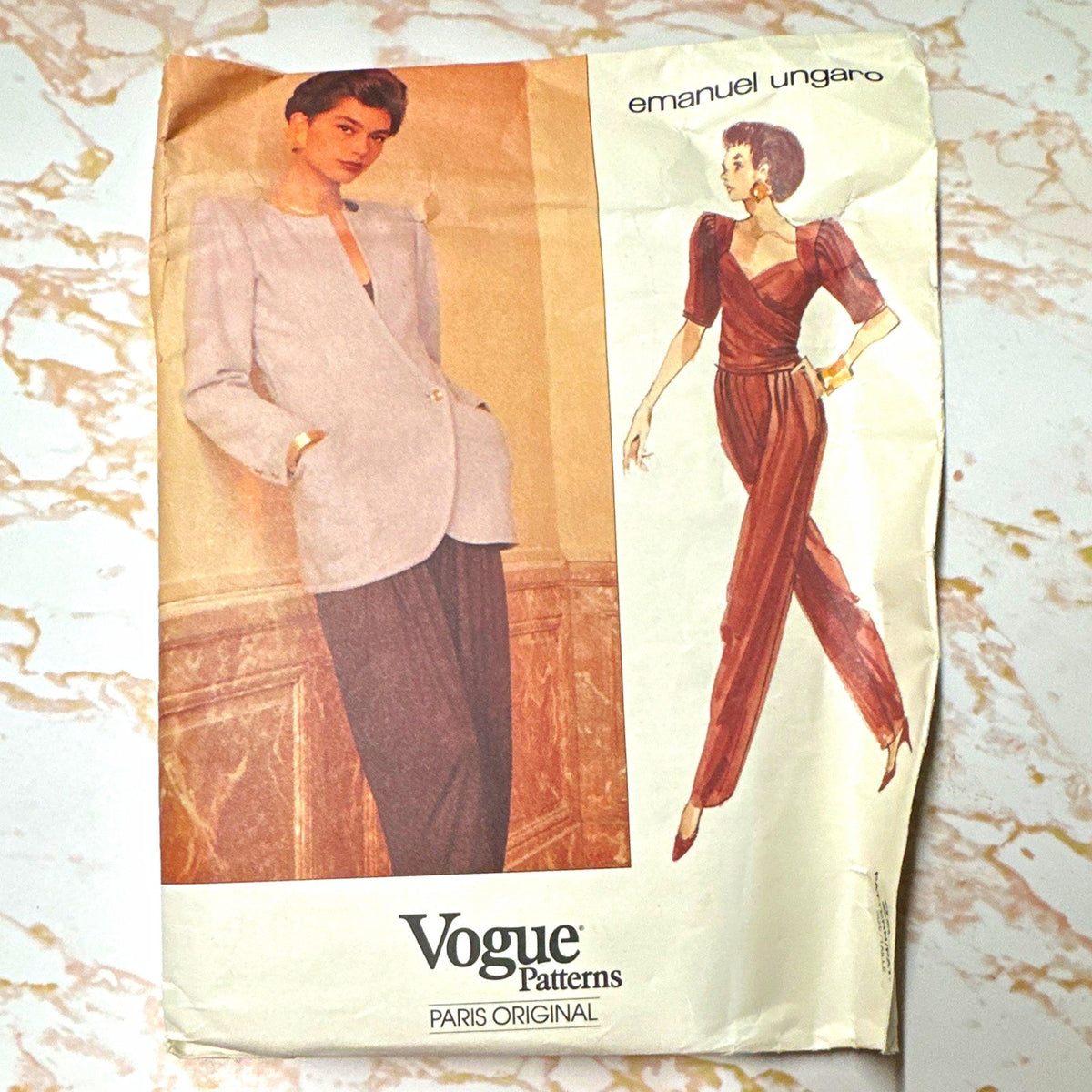 VTG 1990 Vogue Paris Original 2487 Emanuel Ungaro Jacket Pants Pattern Size 8