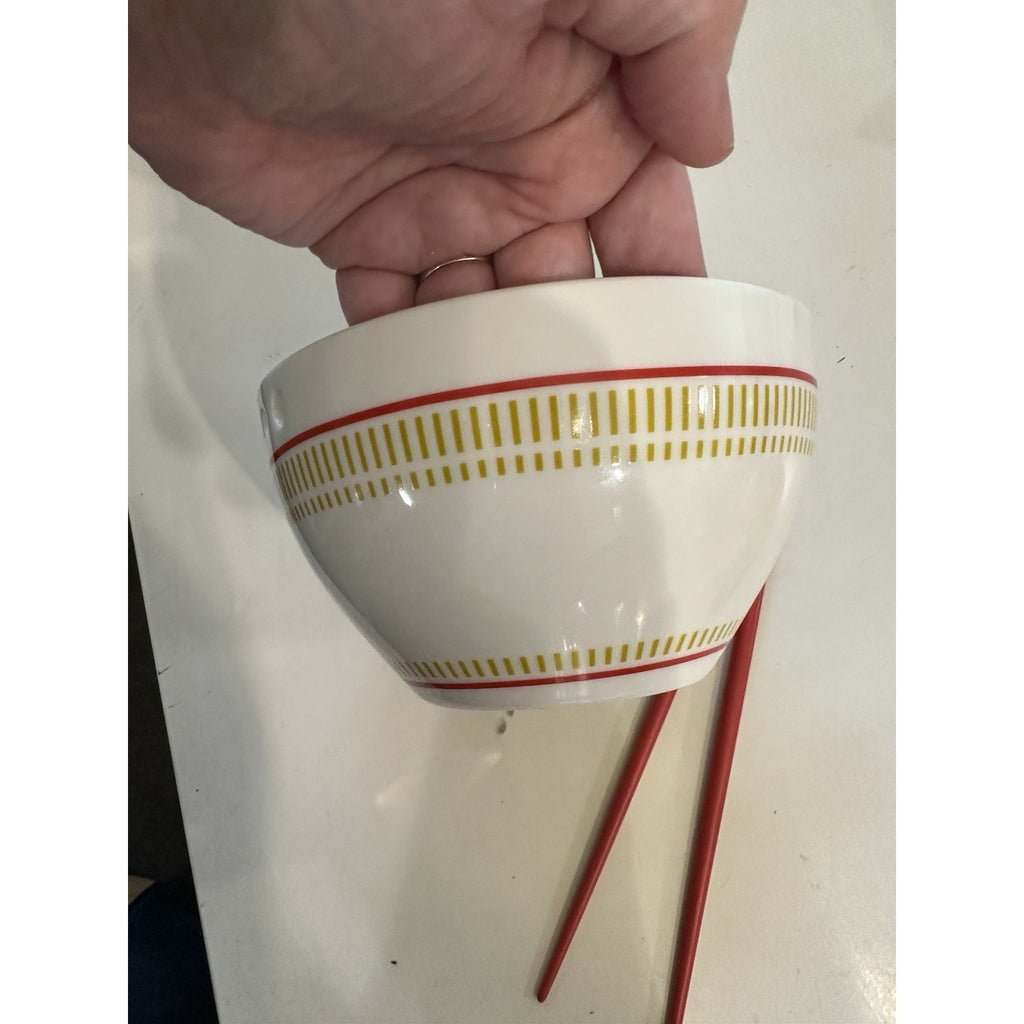Nissin Cup Noodles Ceramic Ramen Bowl Set Chopsticks Bioworld The Original