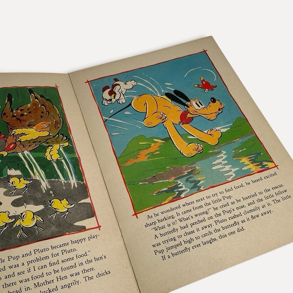 RARE VTG 1937 Pluto the Pup A Walt Disney Picture Story Book #894 Whitman Linen