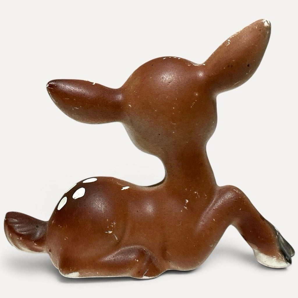 Vintage Ceramic Nara Style Fawn Figurine, Made in Japan, MCM Kitsch Deer