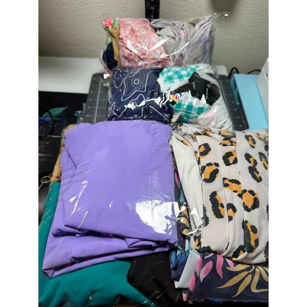 Huge Swimwear & Bathing Suit Stretch Nylon Fabric Lot – 7+ Yards + 8 lbs Scraps
