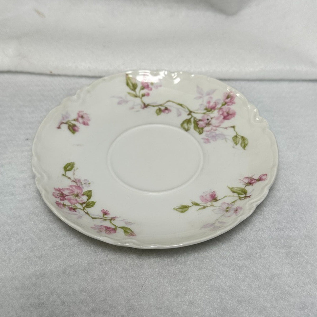 Set of 4 Haviland Limoges Schleiger 37 Teacup & Saucer Antique Pink Floral