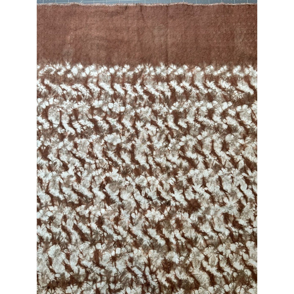 Vintage Japanese Shibori Brown Dot Jacquard Fabric 66x28 Rinzu Craft Textile