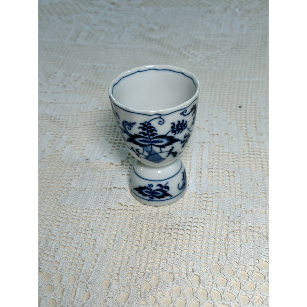 Vintage Blue Danube Japan Blue Onion Porcelain Double Egg Cup Egg Holder