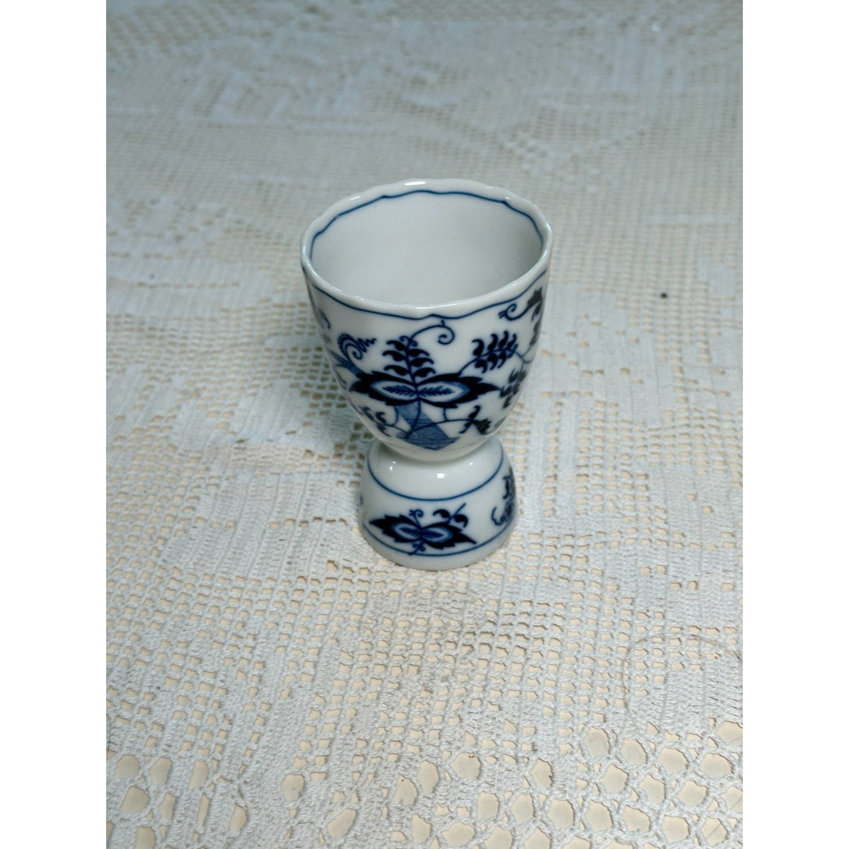 Vintage Blue Danube Japan Blue Onion Porcelain Double Egg Cup Egg Holder